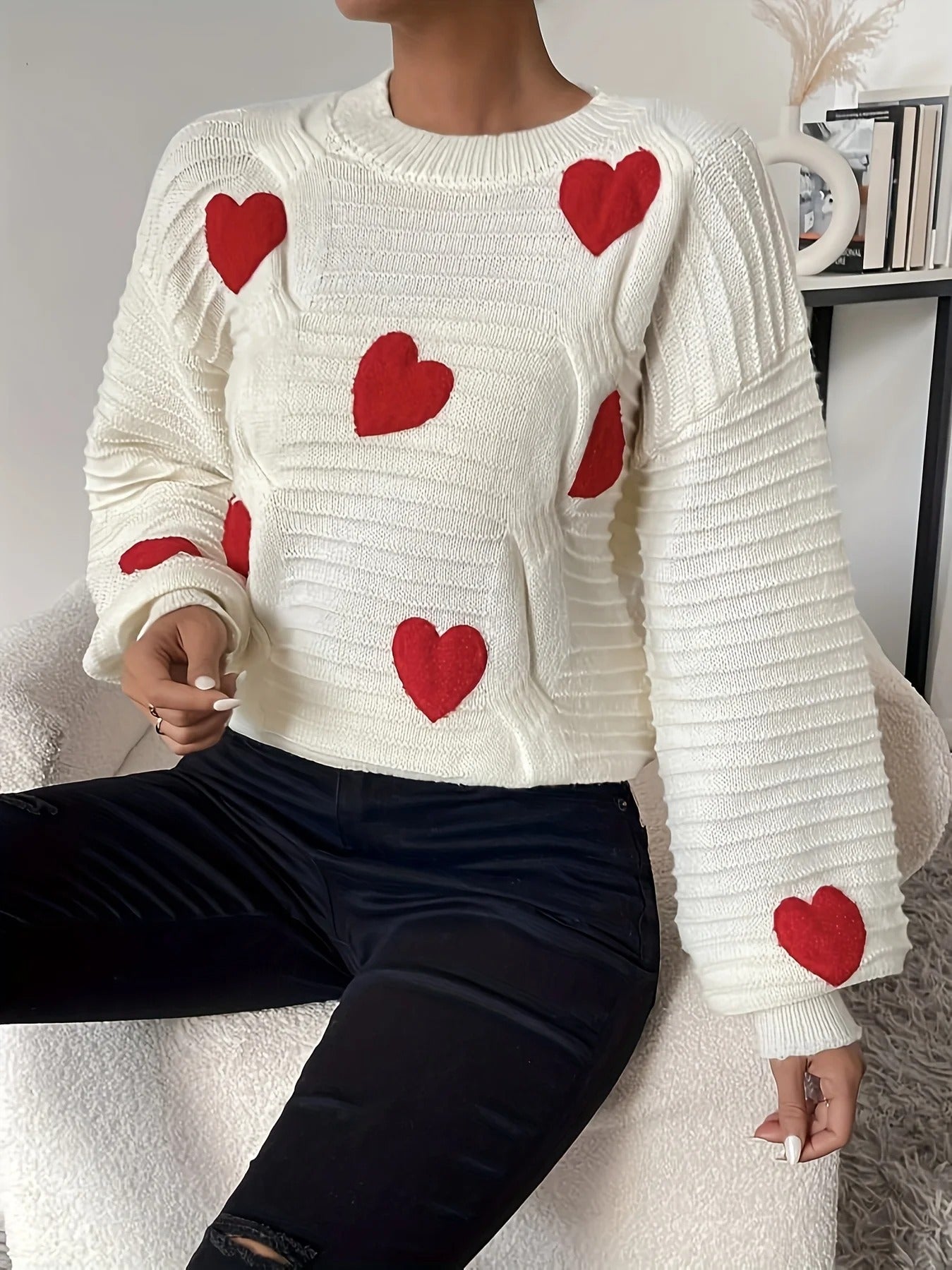 Cozy Heart Knit Sweater – Fall in Love with Effortless Style & Comfort!