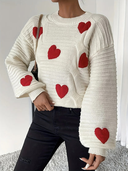 Cozy Heart Knit Sweater – Fall in Love with Effortless Style & Comfort!